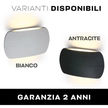 Applique con luce bidirezionale 12W impermeabile IP54 - Antracite