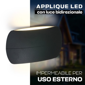 Applique con luce bidirezionale 12W impermeabile IP54 - Antracite