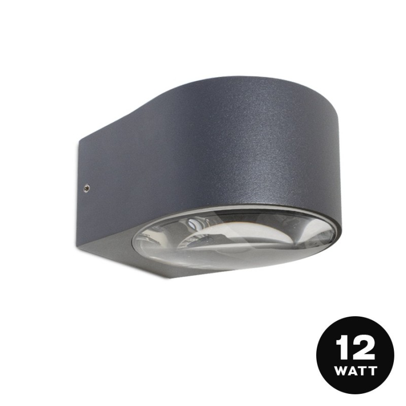 Lampada da esterno con luce bidirezionale 12W impermeabile IP65 - Antracite