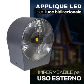 Lampada da esterno con luce bidirezionale 12W impermeabile IP65 - Antracite