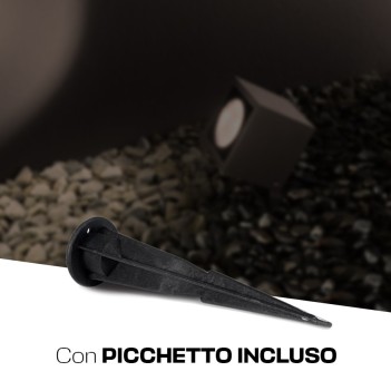 KING LED | Faretto con picchetto quadrato impermeabile IP6 6W antracite