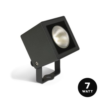 KING LED | Faretto con picchetto quadrato impermeabile IP65 7W antracite