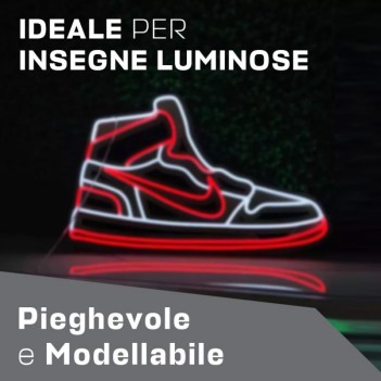 Neon Led Flessibile 50mt 350W 12V IP67 - Luce Rosso Taglio