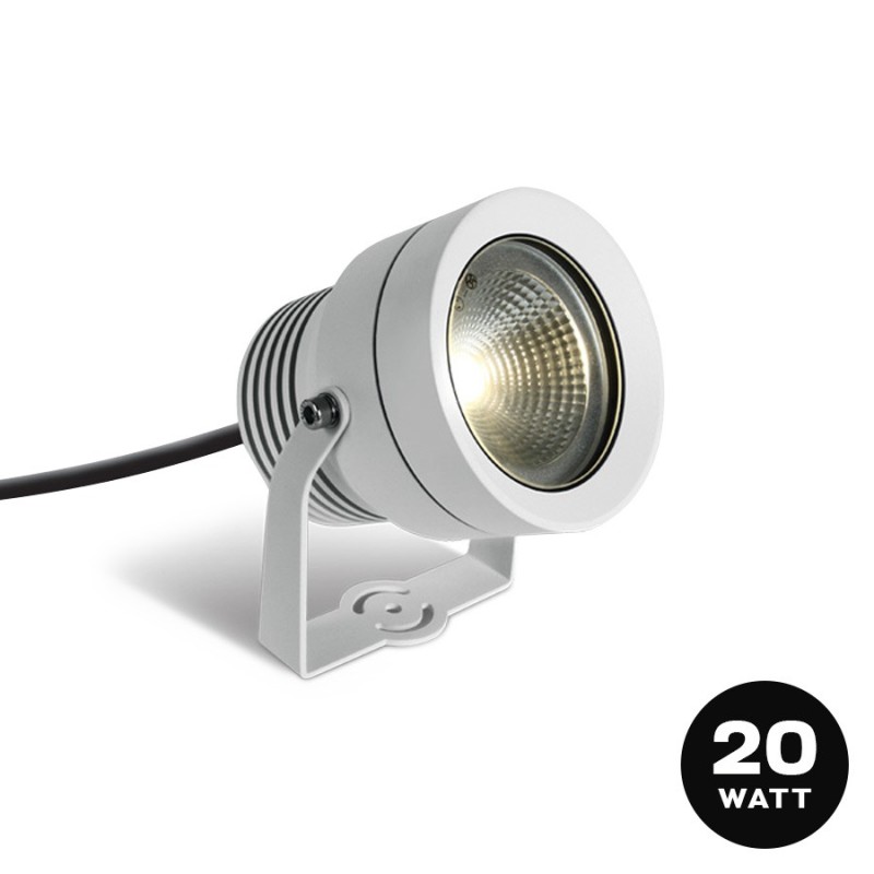 KING LED | Faretto con picchetto 20W impermeabile IP65 bianco