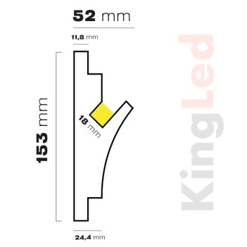 Cornice in Polistirolo per Strip LED - Luce Bidirezionale Up&Down