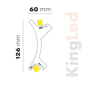 Polystyrene frame for indirect LED lighting KL116 100 cm - Bidirectional light