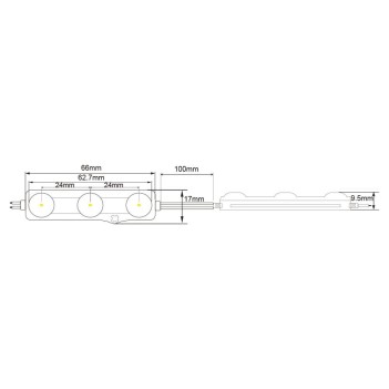 1.2W 12V Green Light LED Module with 3 SMD5630 6715 160D IP68 LEDs for