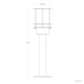 Garden bollard with E27 socket Garden series 50cm 220V IP44 - Black en