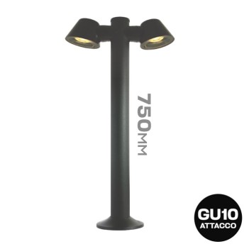 Garden Bollard with GU10 Socket Series 75cm 220V IP65 - Anthracite, 2 Light