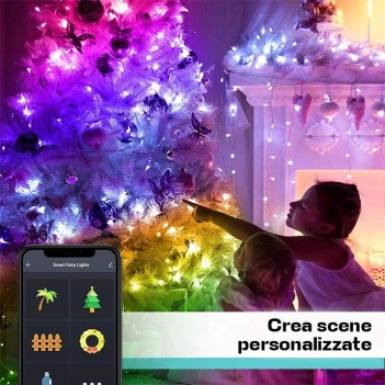 Luci di natale colorate smart RGB+IC dinamiche Wifi - 20 Metri en