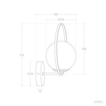 Wall Sconce with E27 Socket IP44 Glass Series - Matte Lampshade