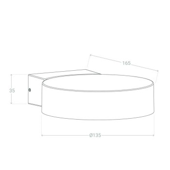 Applique da muro 9W 220V IP54 3000K Serie Garden - Nera orientabile