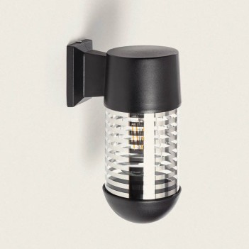 Wall-mounted sconce with E27 socket, Garden series - Black, IP65