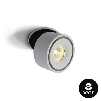 Faretto da incasso 8W 220V 25D 3000K IP20 Serie CYLINDER con foro 68mm orientabile Bianco