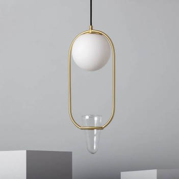 Hanging lamp with E27 socket from the Moon Series - With vase en