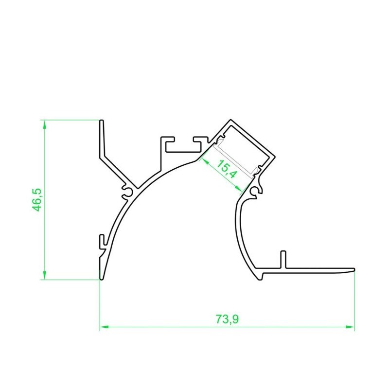 Aluminium Plasterboard Profile For Led Strip Anodised Mt