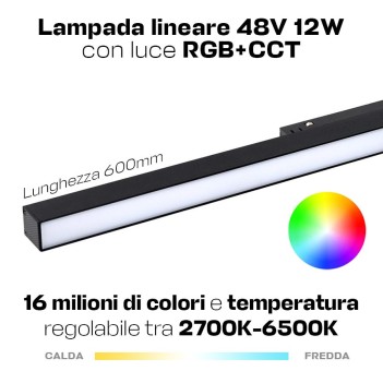 MI-Light 48V 24W RGB+CCT Dual White 120D 600mm Track Light RF+ZIGBEE 3.0