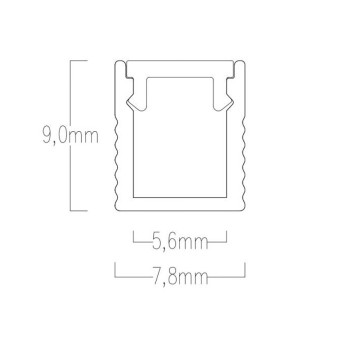 Profilo in Alluminio UltraSlim 5mm L063 per Striscia Led da 2 metri