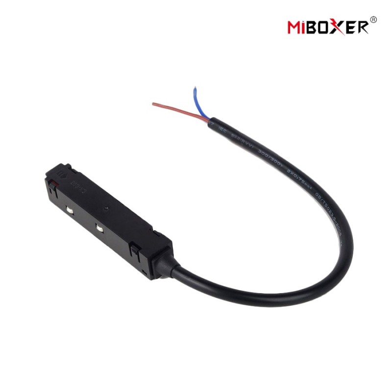 Plug Alimentazione Nero per Binario 48V MiBoxer - Modello AM-MR-20PINB