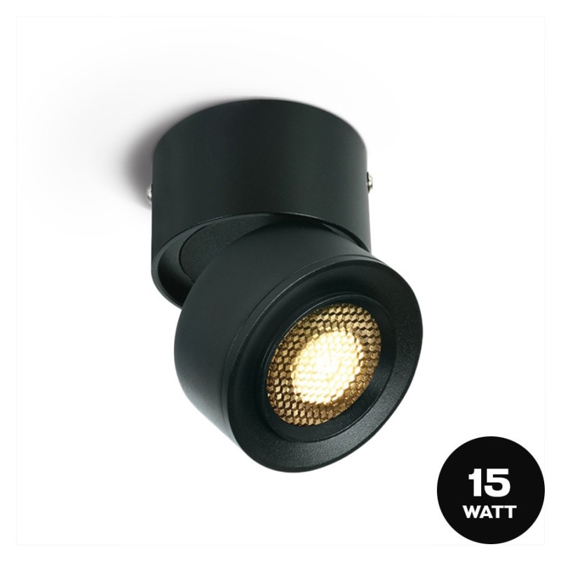 Faretto da Soffitto 15W 1500lm Angolo Luce Regolabile 15D-45D SERIE ZOOMABLE Colore Nero