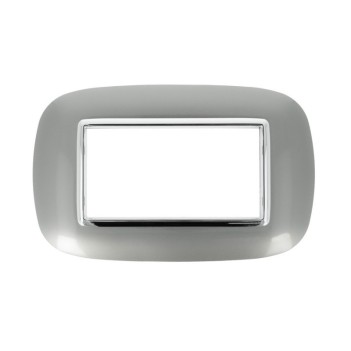 PLACCA CORNICE OVAL 4 MODULI SILVER - SERIE LUTE su KingLed