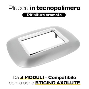 PLACCA CORNICE OVAL 4 MODULI SILVER - SERIE LUTE su KingLed