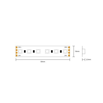 Strip Led 5m RGB 120W 24V IP20 PCB 10mm 600 SMD 4040