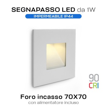 Segnapasso LED da incasso da Muro 1W 3000K 220V IP44 Colore bianco – DARK LIGHT WALL