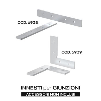 Profilo in Alluminio 1814 per Striscia Led - Anodizzato 2mt - Kit Completo con magnete