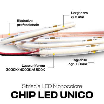 KING LED | Striscia Led COB 10W al metro luce uniforme no puntinato