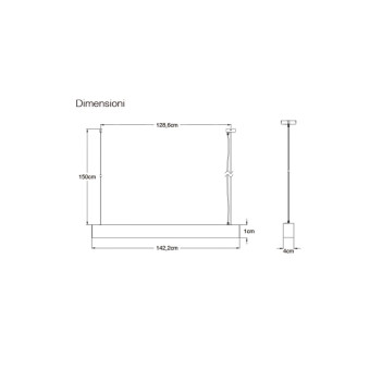 Lampada Led Lineare a sospensione 56W CCT 6160LM dimmerabile + Uplight 1500mm IP20 Bianca - Serie UP&DOWN 3CCT