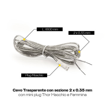 180cm Transparent Connection Cable for Thor Plug-In System - Male