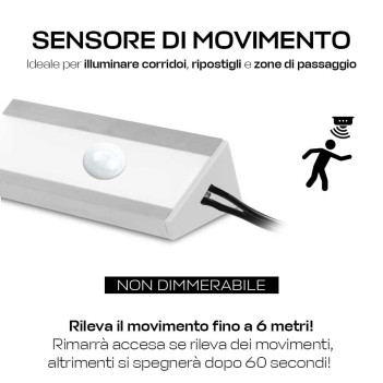 Barretta Led su Misura e Personalizzabile Angolare 30° con Sensore e Dimmer - Pronto all’Uso