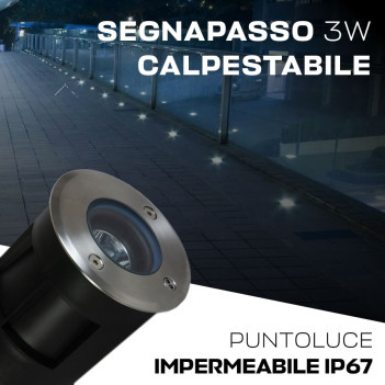 Illuminazione LED | Segnapasso da esterno calpestabile da 3W orientabile