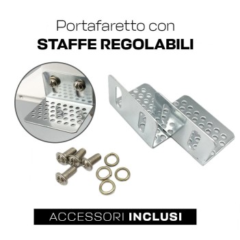 Doppio Portafaretto in Gesso da incasso a soffitto rettangolare K0628/2 - Con attacco GU10