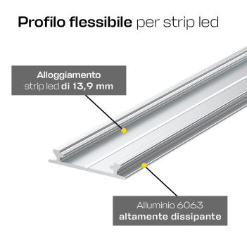 Aluminium Folding Profile 2203 for Led Strip - Anodised 2mt - Complete Kit