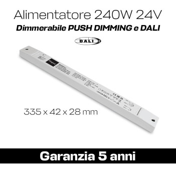 Alimentatore 240W 24V DALI e PUSH DIMMING - Serie DIMSLIM-K1