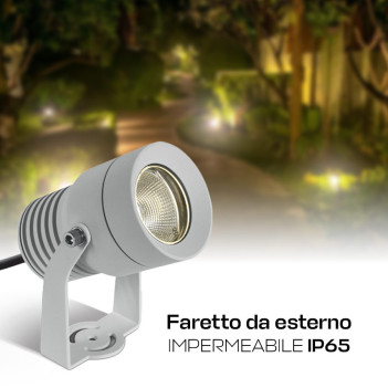 Faretto con picchetto per illuminazione di giardini colore Bianco IP65