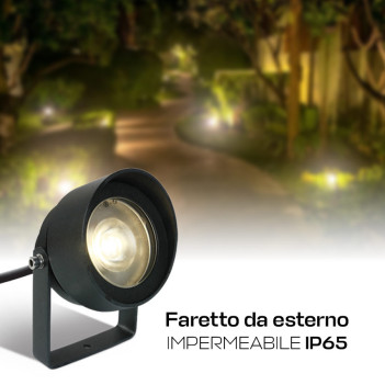 Faretto da Giardino con Picchetto 11W 680lm 20D 230V IP65 Antracite D103mm - Garden Spot