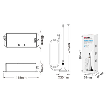 Miboxer Gateway WL-433 Smart LoRa WiFi Module for Management by Smartphone, Amazon Alexa and Google Assistant