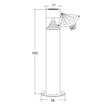 Paletto da Giardino Solare 150lm 50cm Batteria LiFePO4 IP44 Con Sensore di Movimento - Grigio