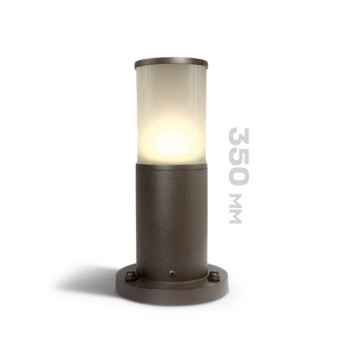 Garden bollard with E27 socket Tube series 35cm 220V IP54 - Brown