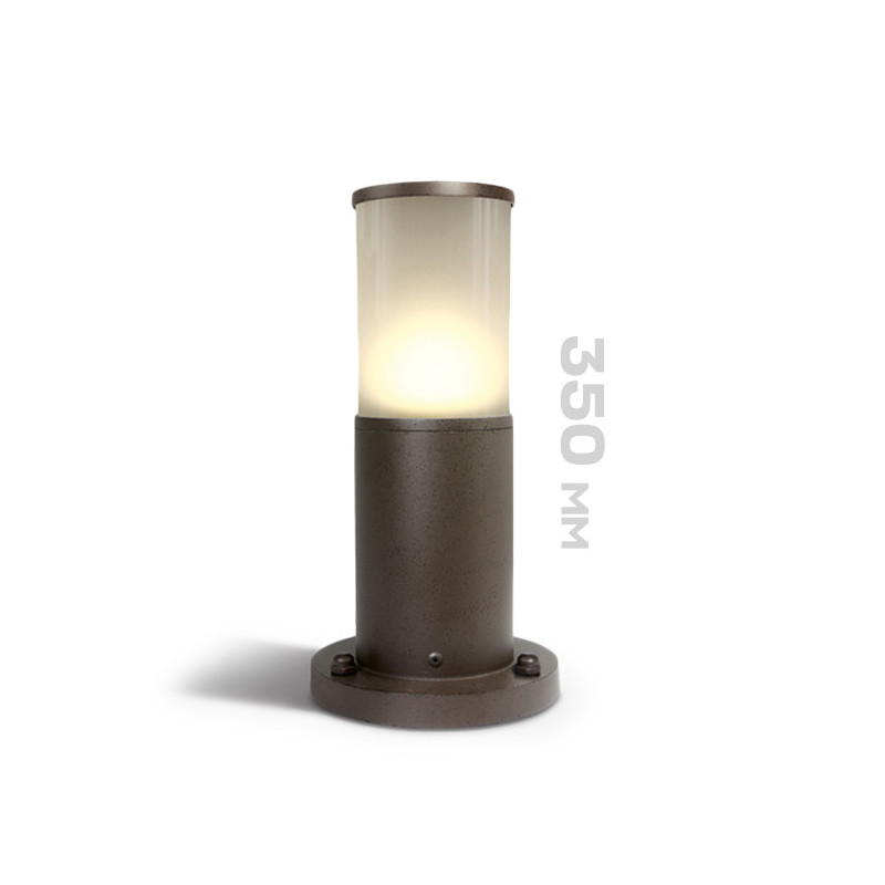 Garden bollard with E27 socket Tube series 35cm 220V IP54 - Brown