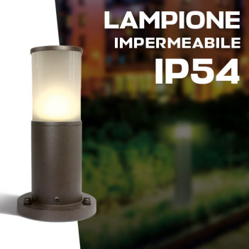 Lampada da giardino con attacco E27 IP54 colore Marrone effetto ruggine