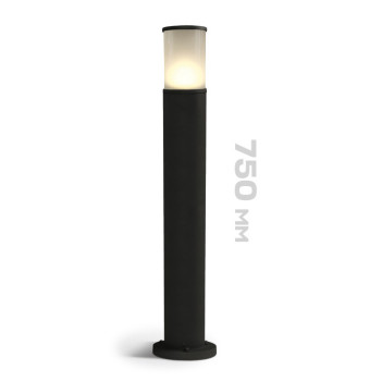 Garden bollard with E27 socket Tube series 75cm 220V IP54 - Black