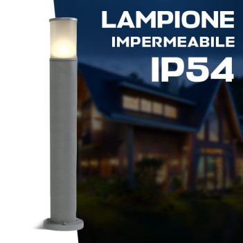 Paletto da giardino con attacco E27 serie Tube 75cm 220V IP54 - Grigio