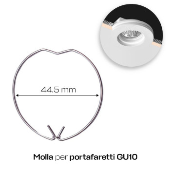 Molla supporto per fissaggio Faretto GU10/MR16 per portafaretto da incasso