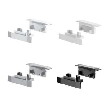 Set of 2 closed Caps for Recessed Profile 2609