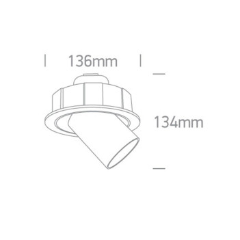 Faretto da Incasso 9W 675lm 3000K Cri90 230V Foro 120mm Bianco - Serie RCB