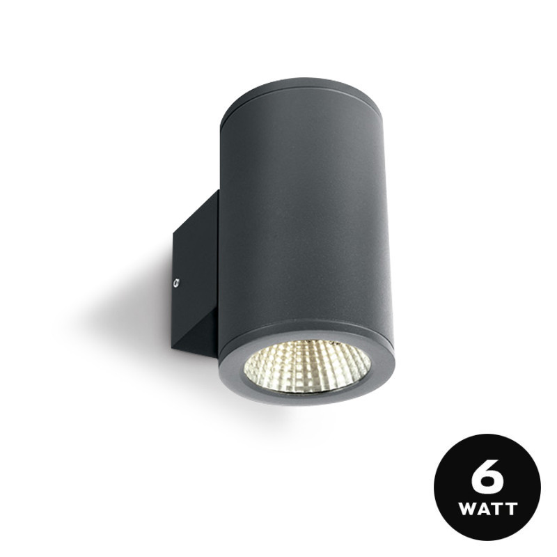 Applique da muro 12W 880lm 138mm serie Garden 220V IP54 Luce bidirezionale - Antracite